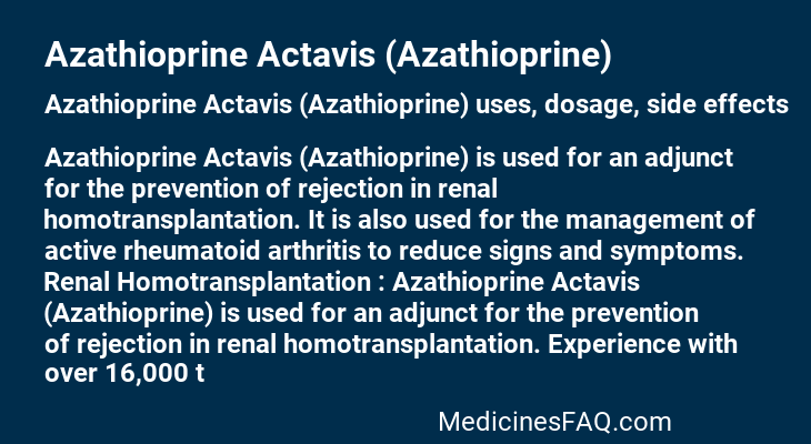 Azathioprine Actavis (Azathioprine)