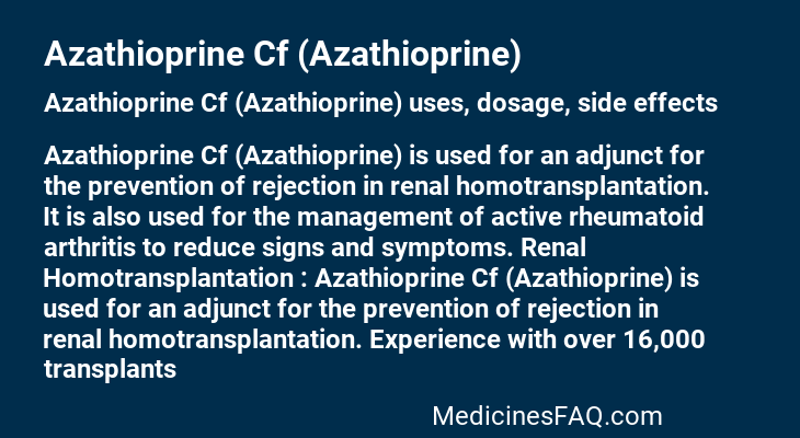 Azathioprine Cf (Azathioprine)