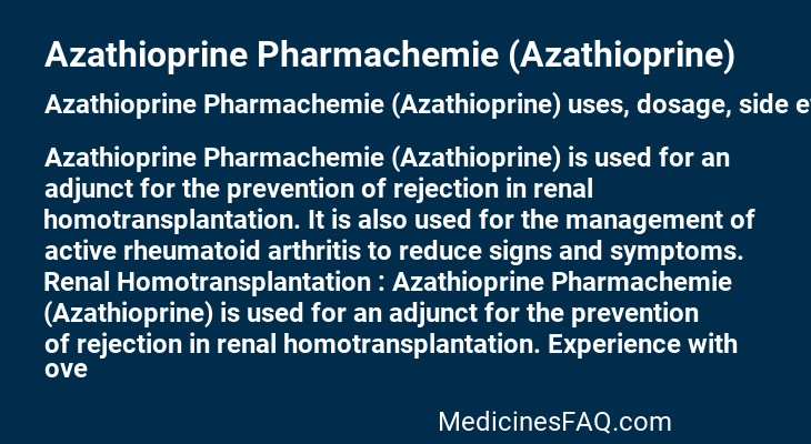 Azathioprine Pharmachemie (Azathioprine)