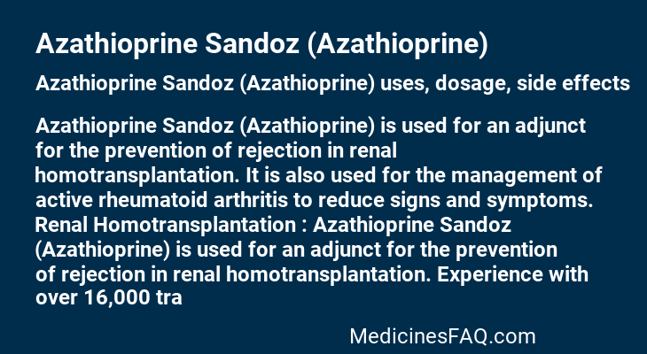 Azathioprine Sandoz (Azathioprine)