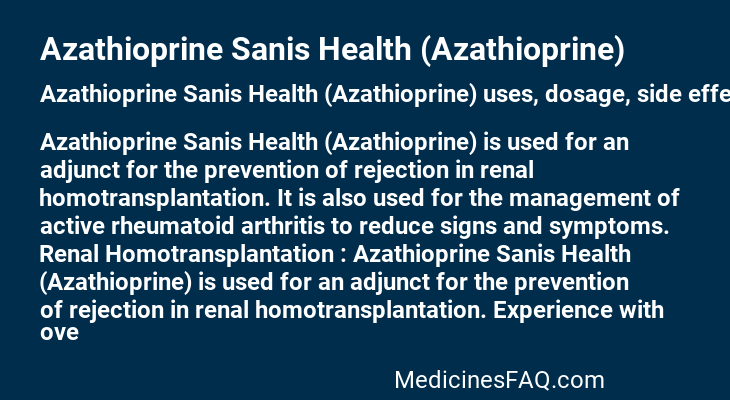 Azathioprine Sanis Health (Azathioprine)