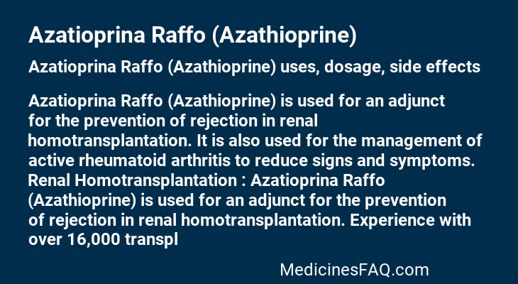 Azatioprina Raffo (Azathioprine)