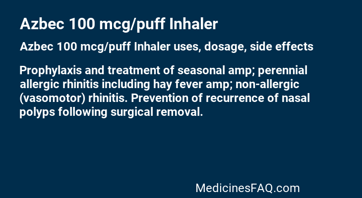 Azbec 100 mcg/puff Inhaler