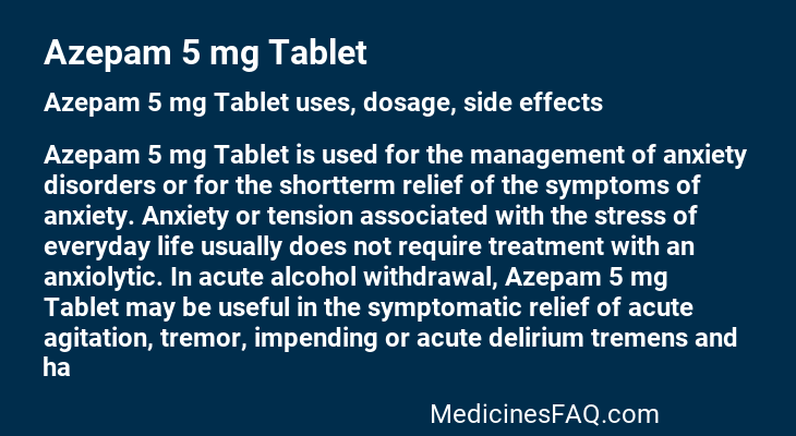 Azepam 5 mg Tablet