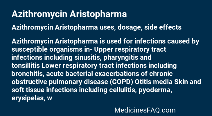 Azithromycin Aristopharma