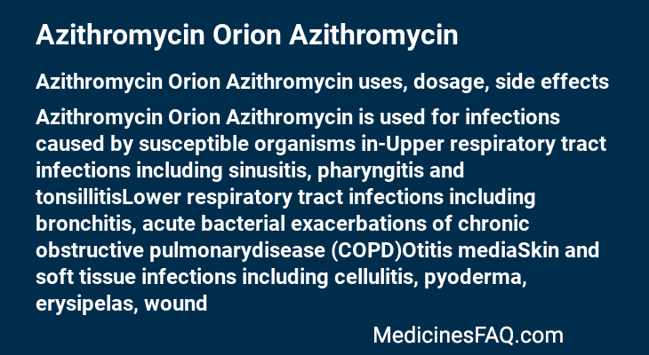 Azithromycin Orion Azithromycin