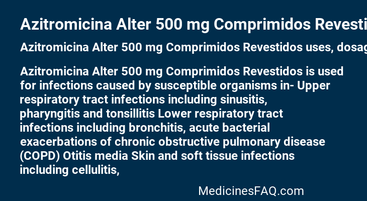 Azitromicina Alter 500 mg Comprimidos Revestidos