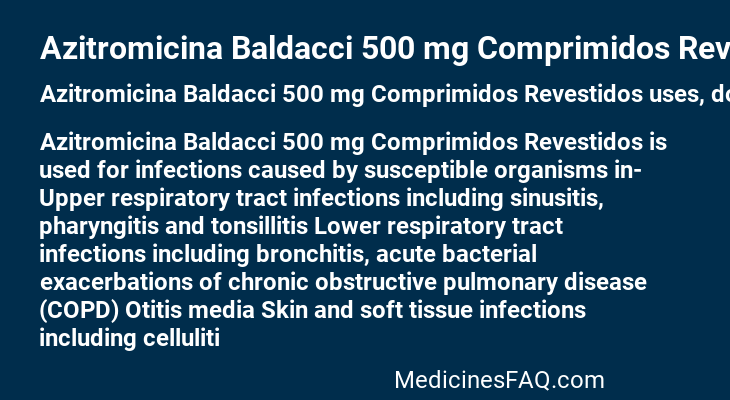 Azitromicina Baldacci 500 mg Comprimidos Revestidos