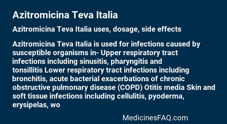 Azitromicina Teva Italia