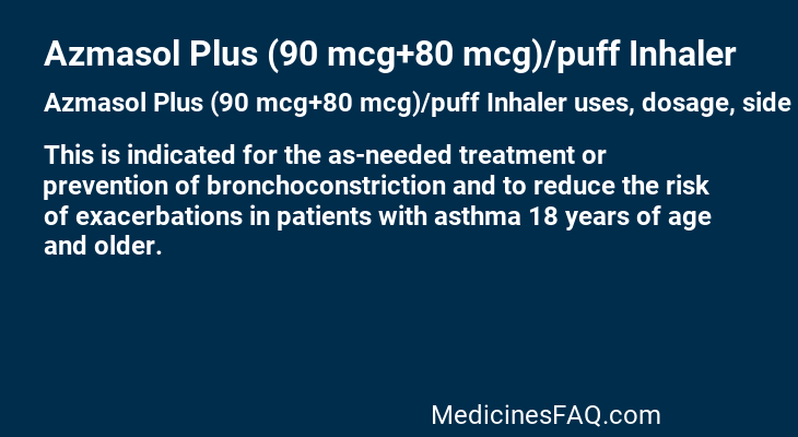 Azmasol Plus (90 mcg+80 mcg)/puff Inhaler