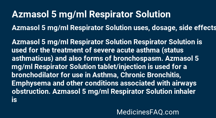 Azmasol 5 mg/ml Respirator Solution