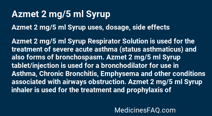 Azmet 2 mg/5 ml Syrup