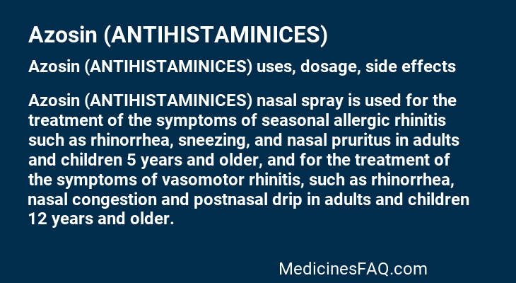 Azosin (ANTIHISTAMINICES)