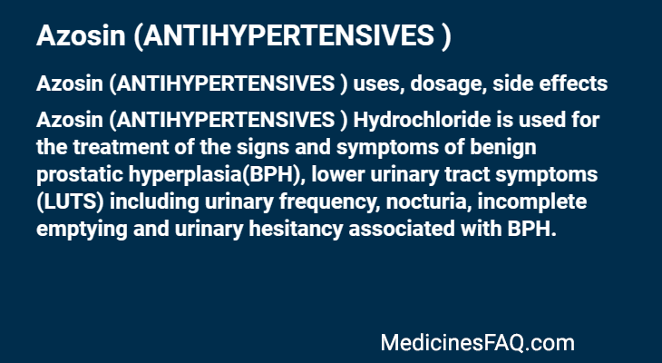 Azosin (ANTIHYPERTENSIVES )