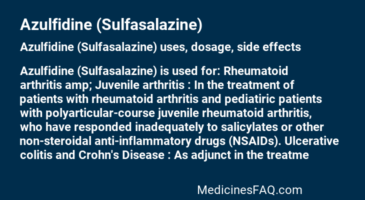 Azulfidine (Sulfasalazine)