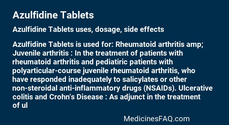 Azulfidine Tablets