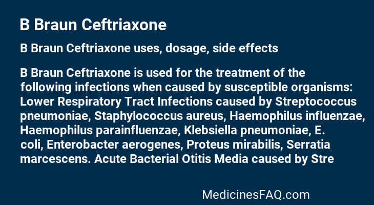 B Braun Ceftriaxone