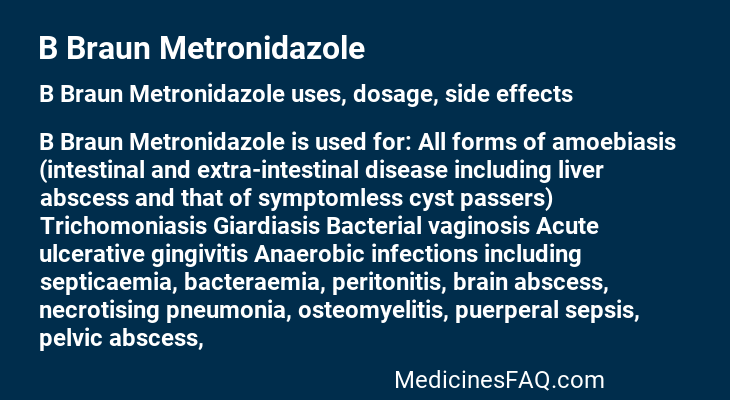 B Braun Metronidazole