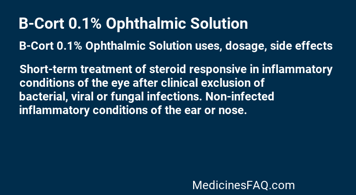 B-Cort 0.1% Ophthalmic Solution