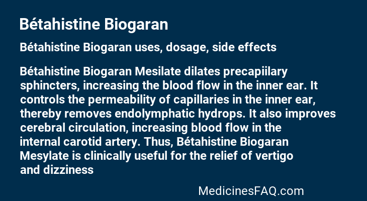 Bétahistine Biogaran