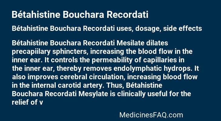 Bétahistine Bouchara Recordati