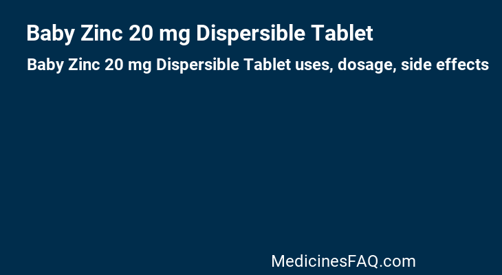 Baby Zinc 20 mg Dispersible Tablet