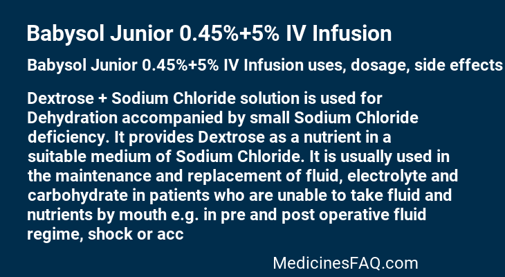 Babysol Junior 0.45%+5% IV Infusion