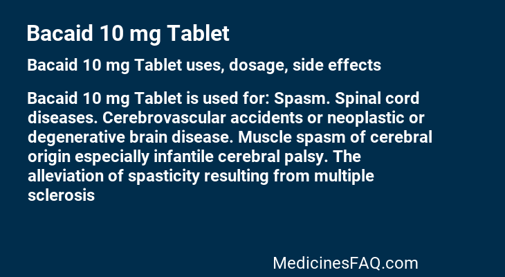 Bacaid 10 mg Tablet