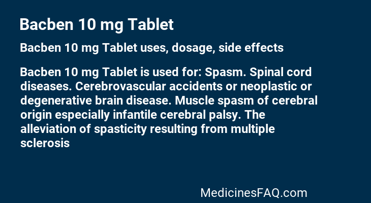 Bacben 10 mg Tablet