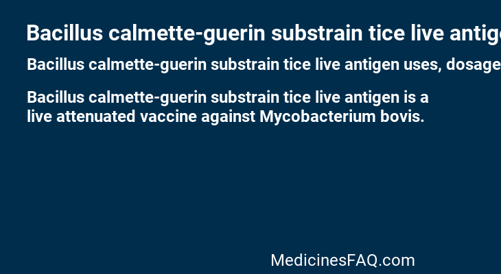 Bacillus calmette-guerin substrain tice live antigen