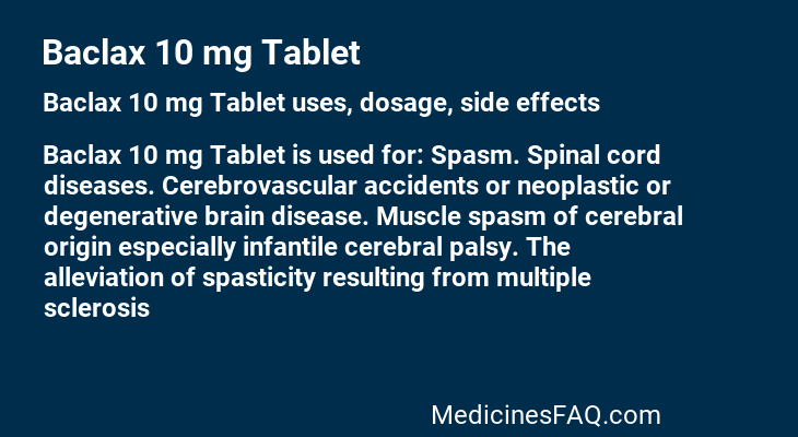 Baclax 10 mg Tablet