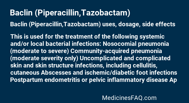 Baclin (Piperacillin,Tazobactam)