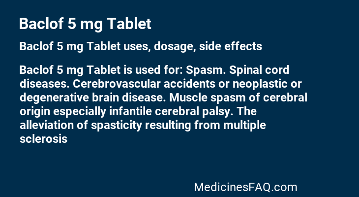 Baclof 5 mg Tablet