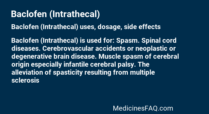 Baclofen (Intrathecal)