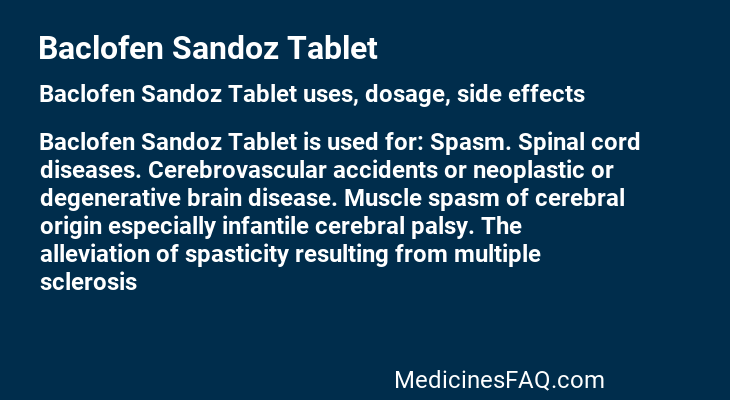 Baclofen Sandoz Tablet