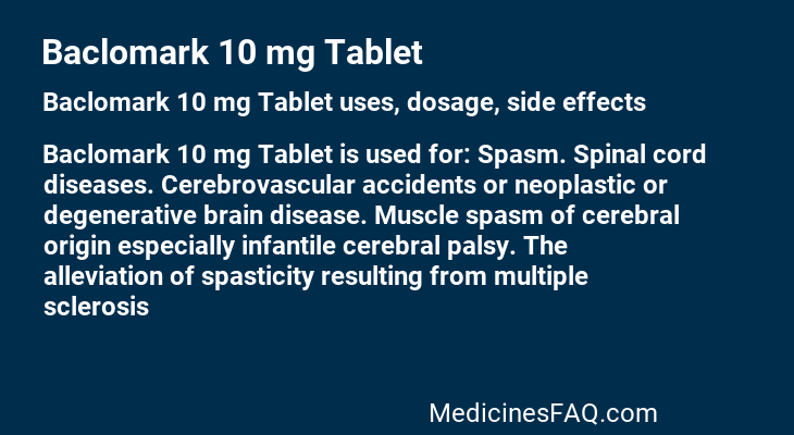 Baclomark 10 mg Tablet