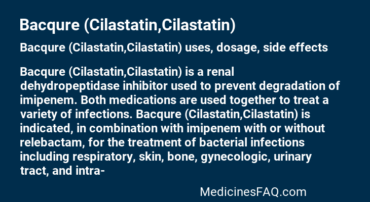 Bacqure (Cilastatin,Cilastatin)