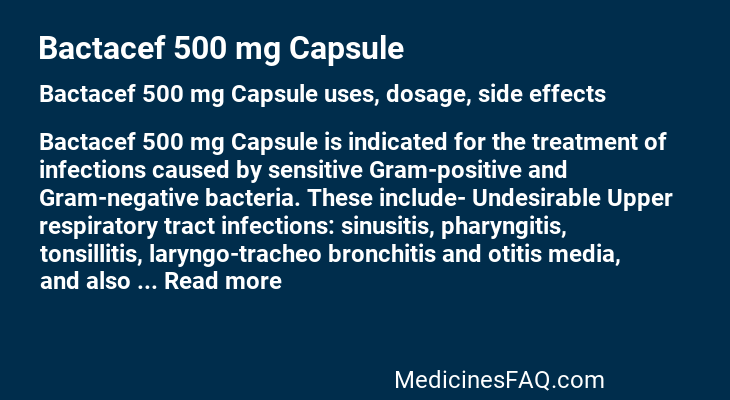 Bactacef 500 mg Capsule