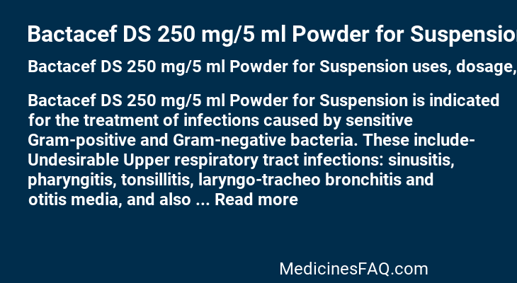 Bactacef DS 250 mg/5 ml Powder for Suspension