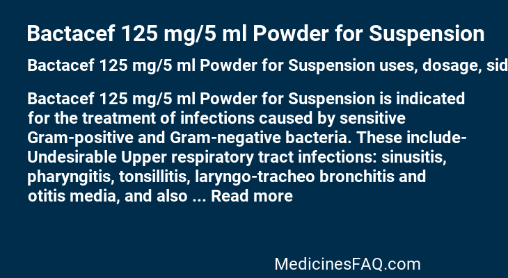 Bactacef 125 mg/5 ml Powder for Suspension