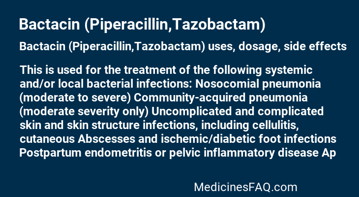 Bactacin (Piperacillin,Tazobactam)