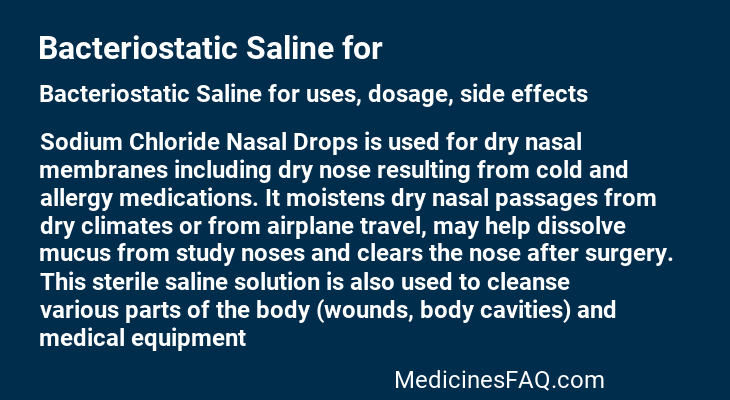 Bacteriostatic Saline for