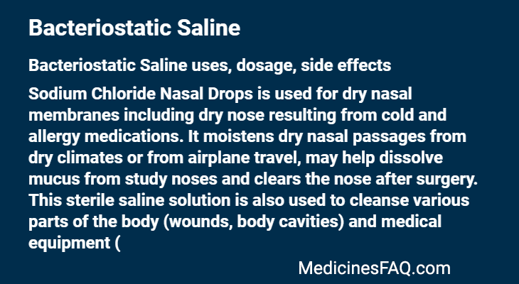 Bacteriostatic Saline