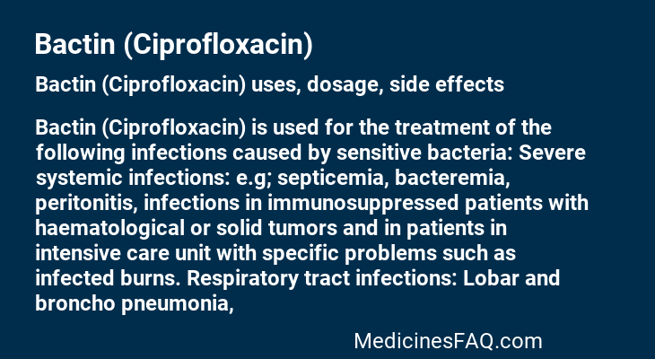 Bactin (Ciprofloxacin)