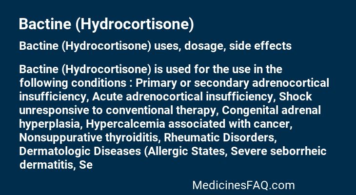 Bactine (Hydrocortisone)
