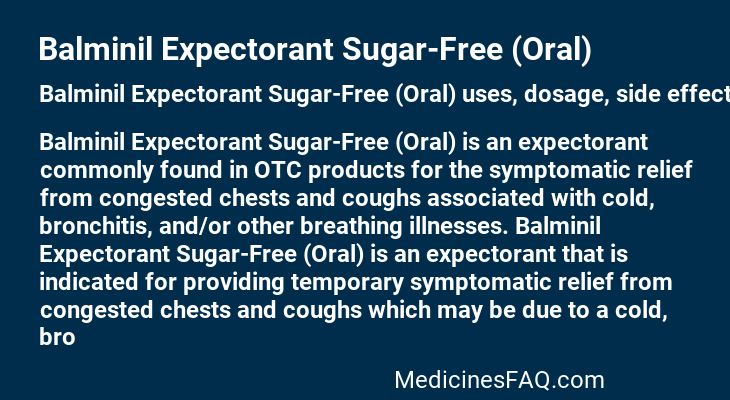 Balminil Expectorant Sugar-Free (Oral)