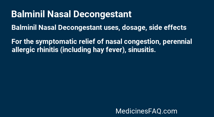 Balminil Nasal Decongestant