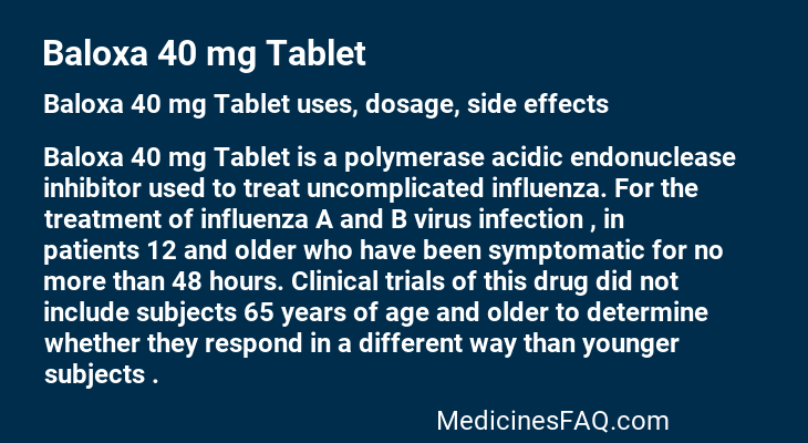 Baloxa 40 mg Tablet