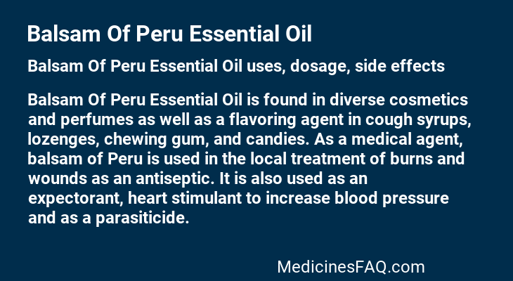 Balsam Of Peru Essential Oil