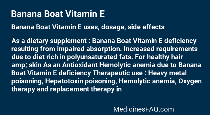 Banana Boat Vitamin E